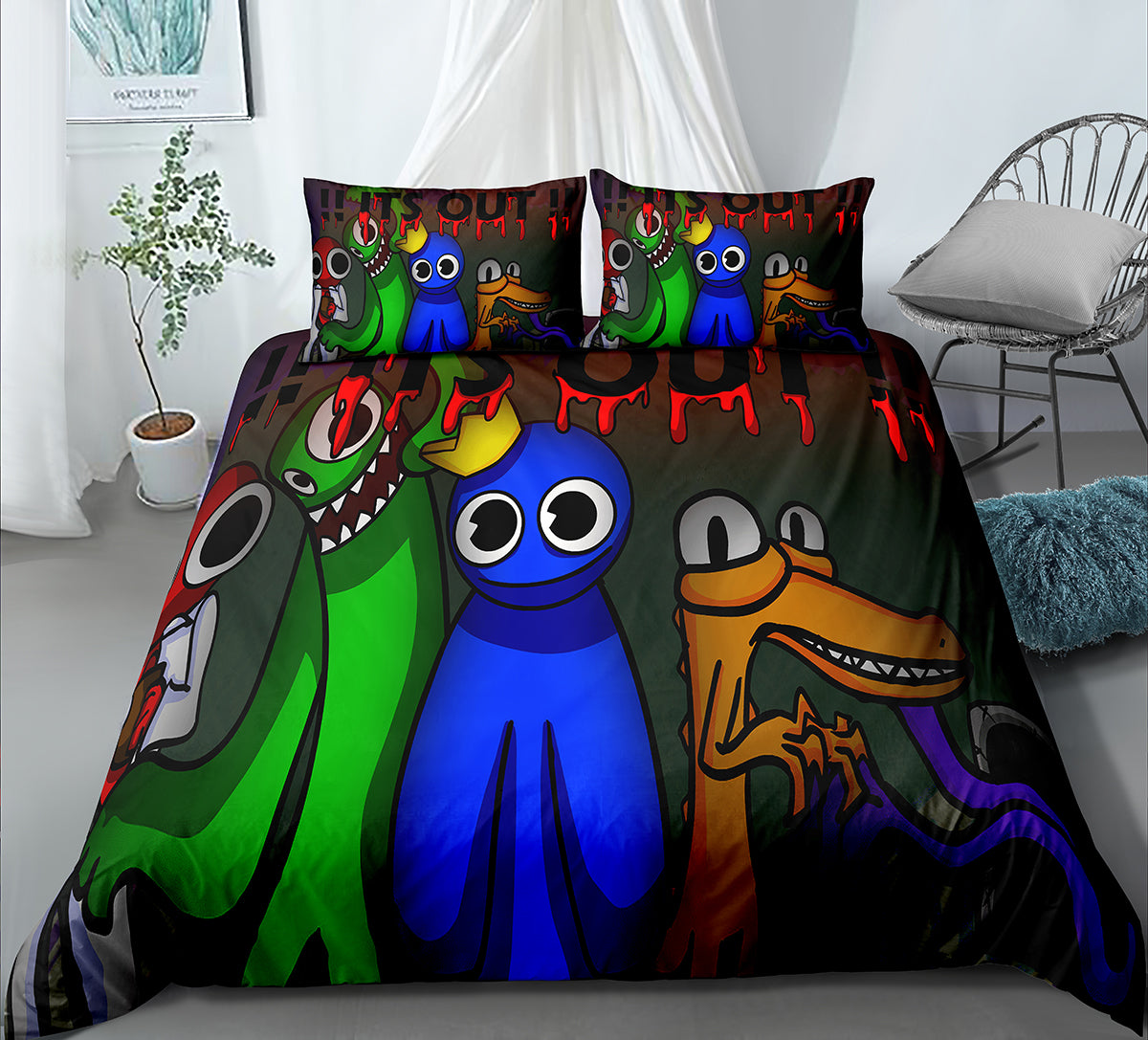Rainbow Friends Duvet Cover Quilt Cover Pillowcase Bedding Sets