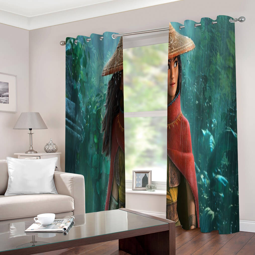 2025 NEW Raya and The Last Dragon Curtains Blackout Window Drapes Room Decoration