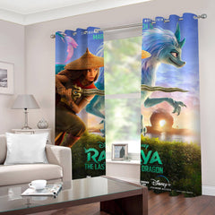 2025 NEW Raya and The Last Dragon Curtains Blackout Window Drapes Room Decoration