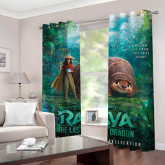 2025 NEW Raya and The Last Dragon Curtains Blackout Window Drapes Room Decoration