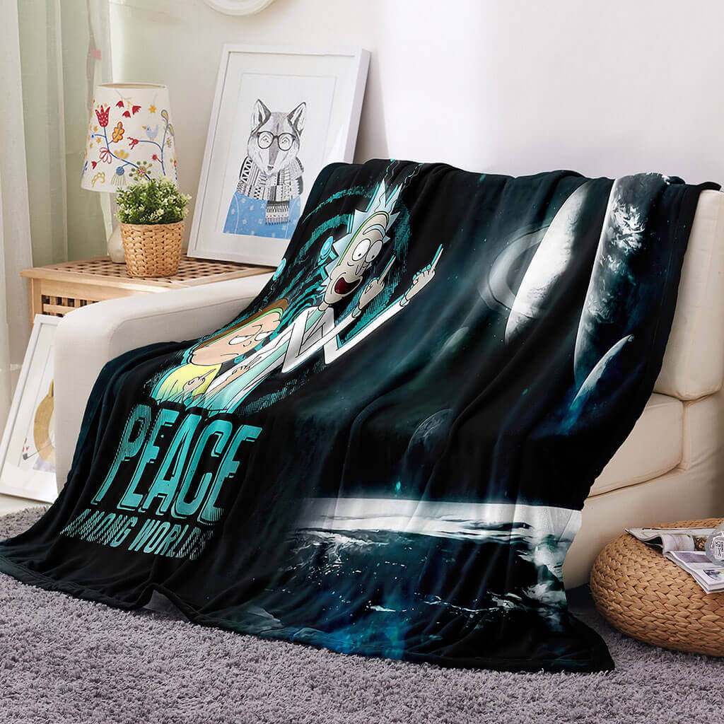 2025 NEW Rick and Morty Blanket Flannel Throw Room Decoration