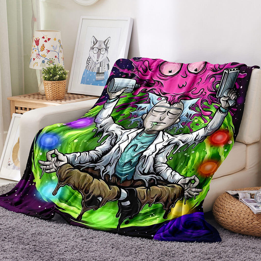 2025 NEW Rick and Morty Blanket Flannel Throw Room Decoration