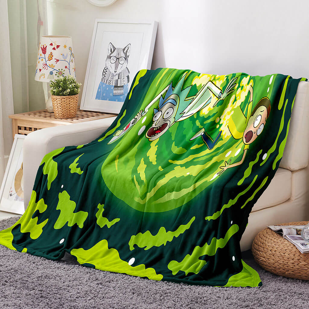 2025 NEW Rick and Morty Blanket Flannel Throw Room Decoration