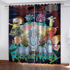 2025 NEW Rick and Morty Curtains Cosplay Blackout Window Treatments Drapes