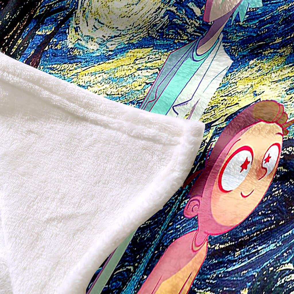 2025 NEW Rick and Morty Pattern Blanket Flannel Throw Room Decoration