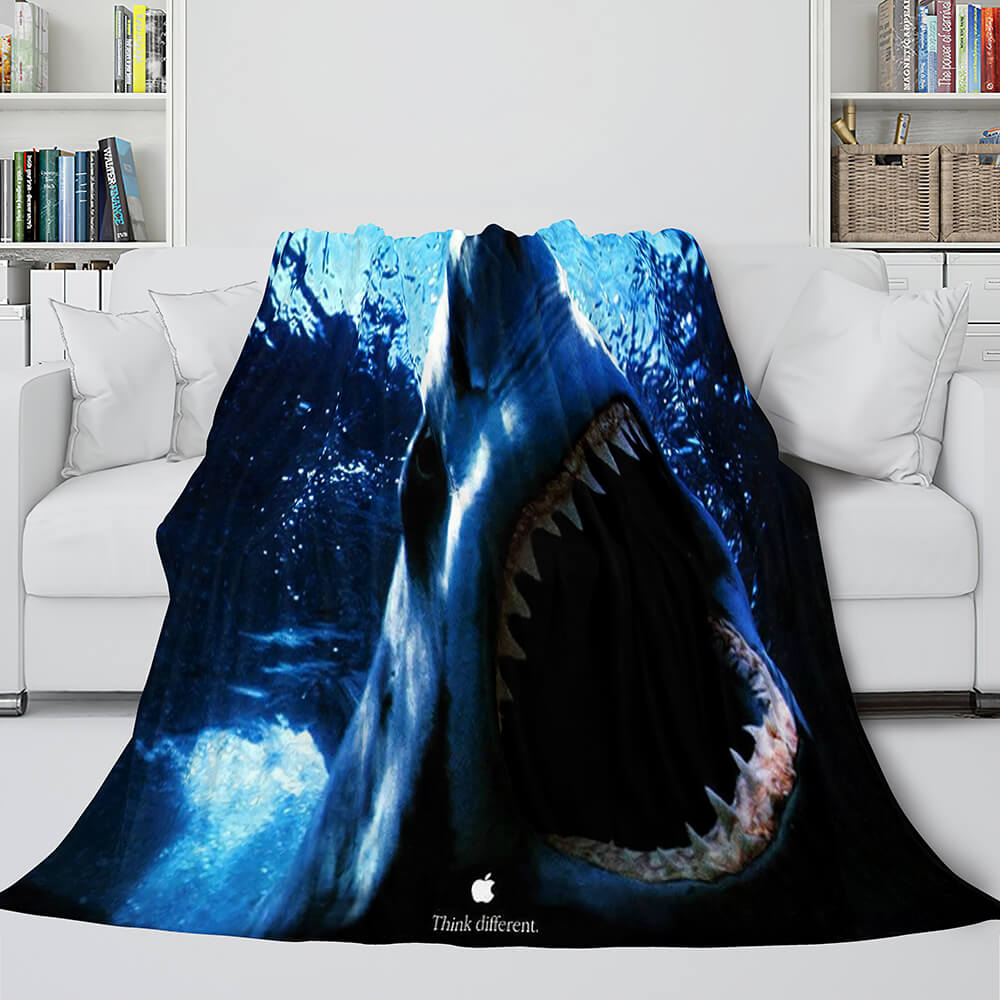 2024 NEW Shark Flannel Blanket Fleece Throw Blanket Wrap Nap Bedding Sets