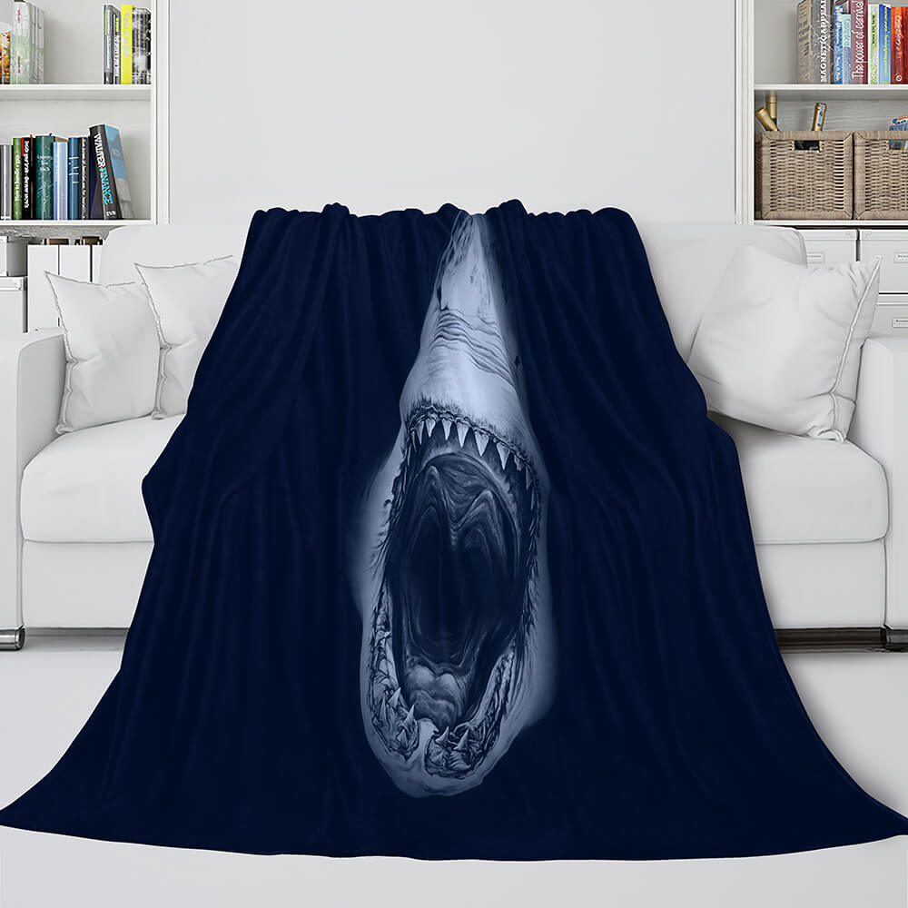 2024 NEW Shark Flannel Blanket Fleece Throw Blanket Wrap Nap Bedding Sets