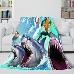 2024 NEW Shark Flannel Blanket Fleece Throw Blanket Wrap Nap Bedding Sets