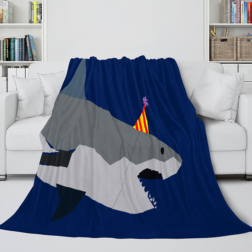 2024 NEW Shark Flannel Blanket Fleece Throw Blanket Wrap Nap Bedding Sets