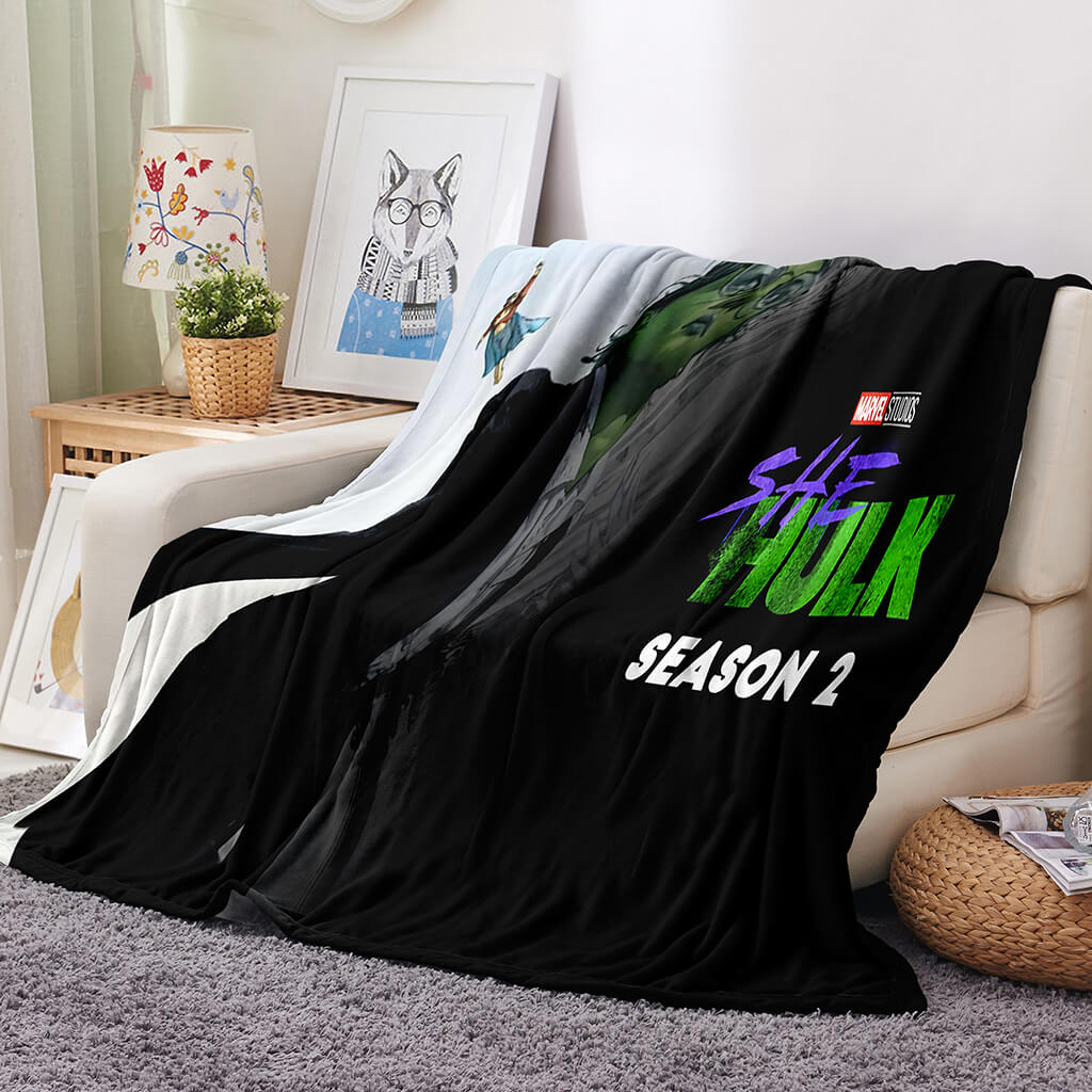 2024 NEW She Hulk Blanket Flannel Fleece Blanket Throw Cosplay Blanket Room Decoration