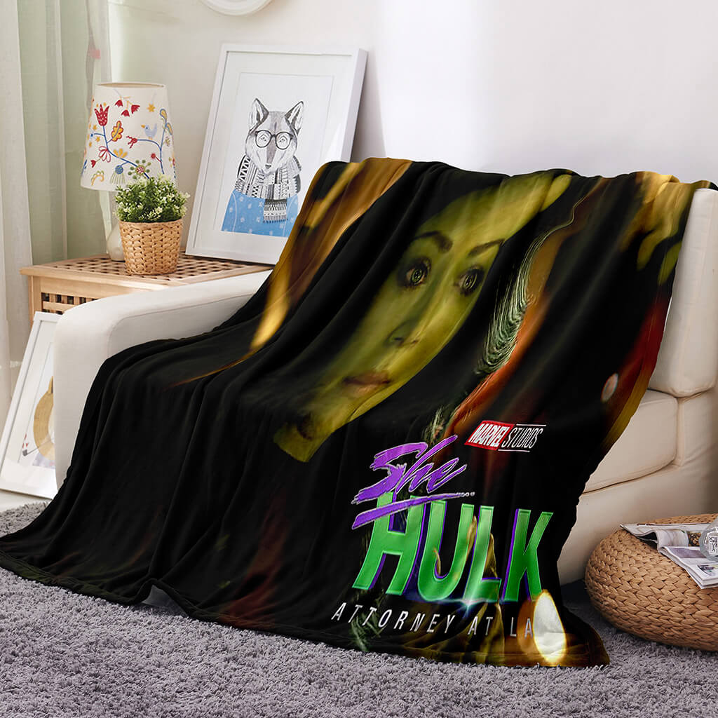 2024 NEW She Hulk Blanket Flannel Fleece Blanket Throw Cosplay Blanket Room Decoration