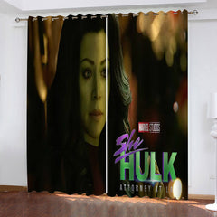 2025 NEW She Hulk Curtains Blackout Cosplay Window Drapes for Room Decoration