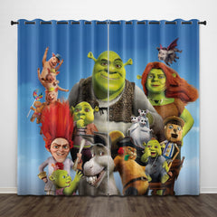 2024 NEW Shrek Curtains Pattern Blackout Window Drapes