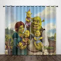 2024 NEW Shrek Curtains Pattern Blackout Window Drapes