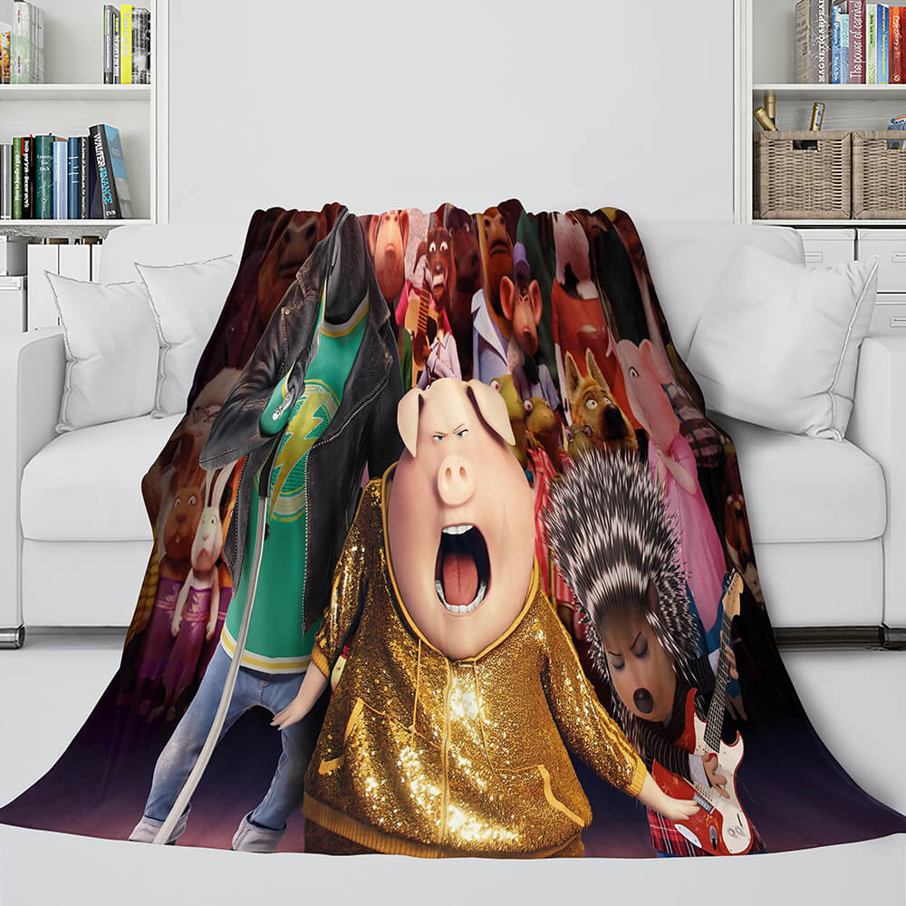 2024 NEW Sing 2 Blanket Flannel Fleece Throw Cosplay Blanket Room Decoration