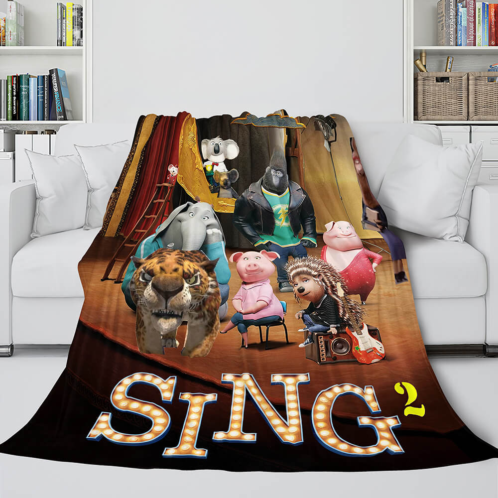 2024 NEW Sing 2 Blanket Flannel Fleece Throw Cosplay Blanket Room Decoration