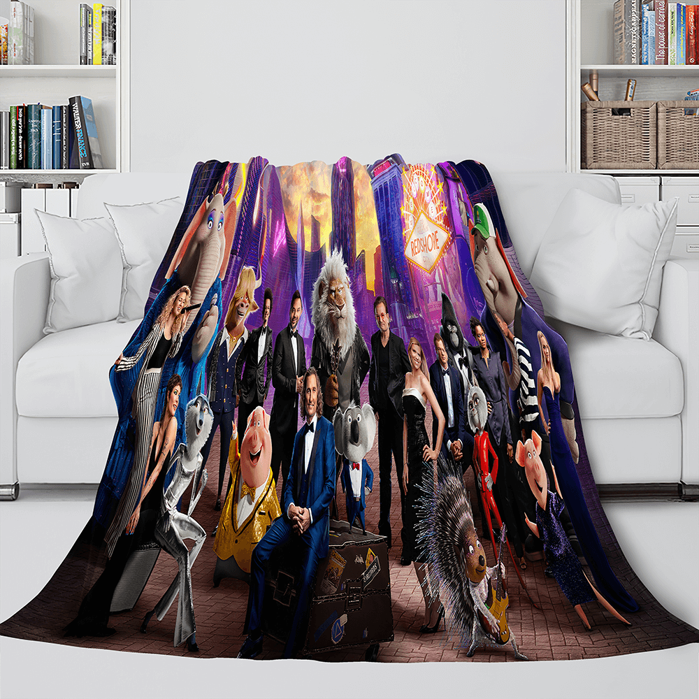 2024 NEW Sing 2 Blanket Flannel Fleece Throw Cosplay Blanket Room Decoration