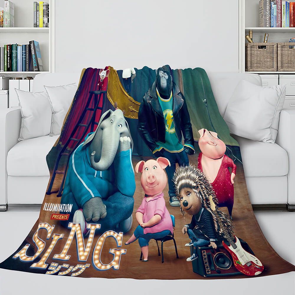 2024 NEW Sing 2 Blanket Flannel Fleece Throw Cosplay Blanket Room Decoration