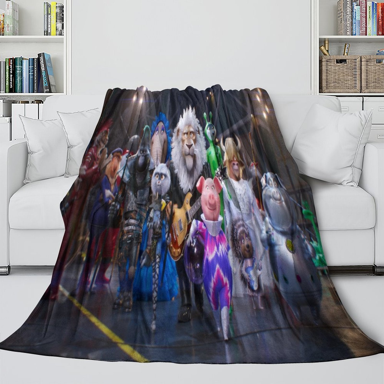 2024 NEW Sing 2 Blanket Printing Pattern Flannel Throw Room Decoration