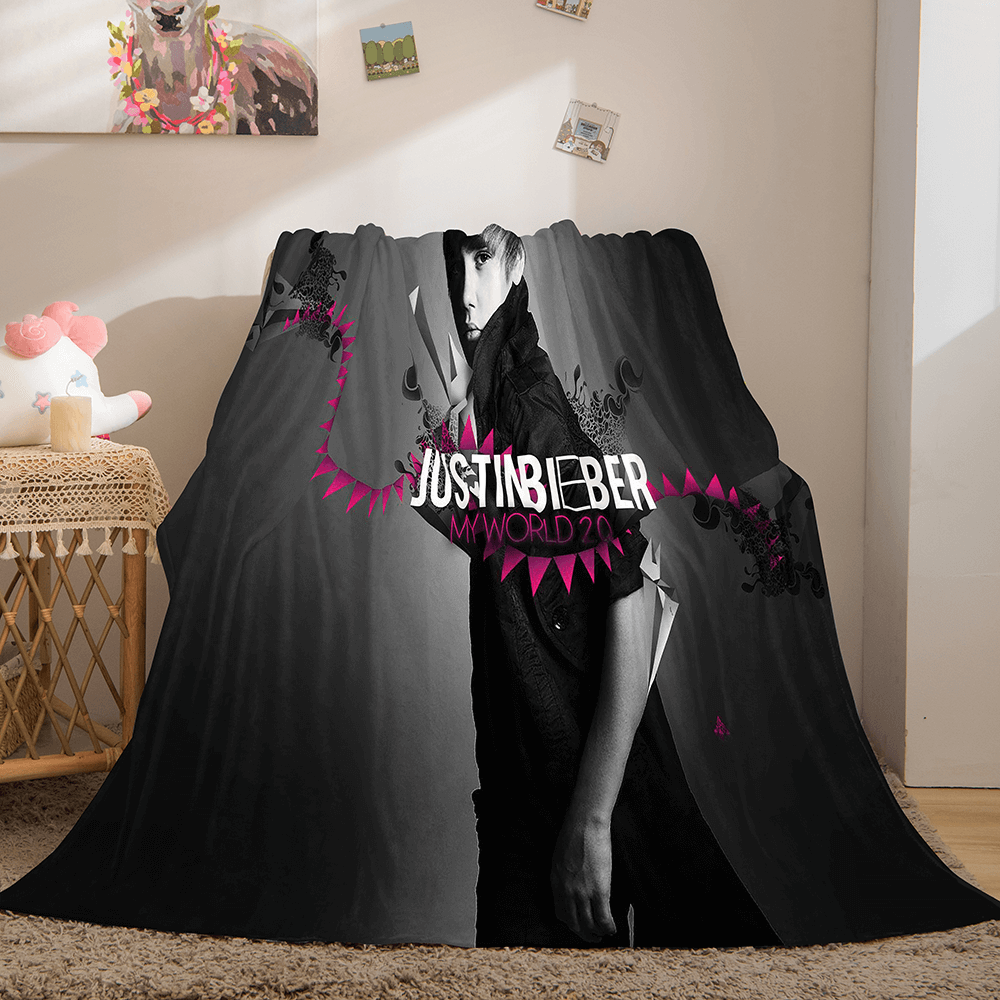 2024 NEW Singer Justin Bieber Flannel Fleece Throw Blanket