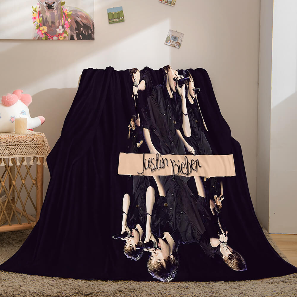 2025 NEW Super Star Justin Bieber Flannel Fleece Throw Blanket
