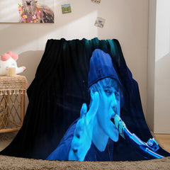 2024 NEW Singer Justin Bieber Flannel Fleece Throw Blanket