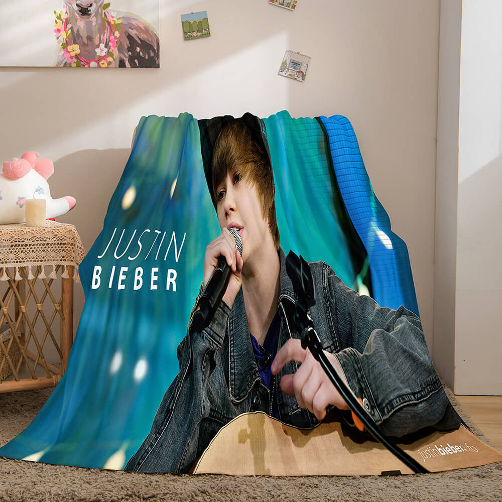 2024 NEW Singer Justin Bieber Flannel Fleece Throw Blanket