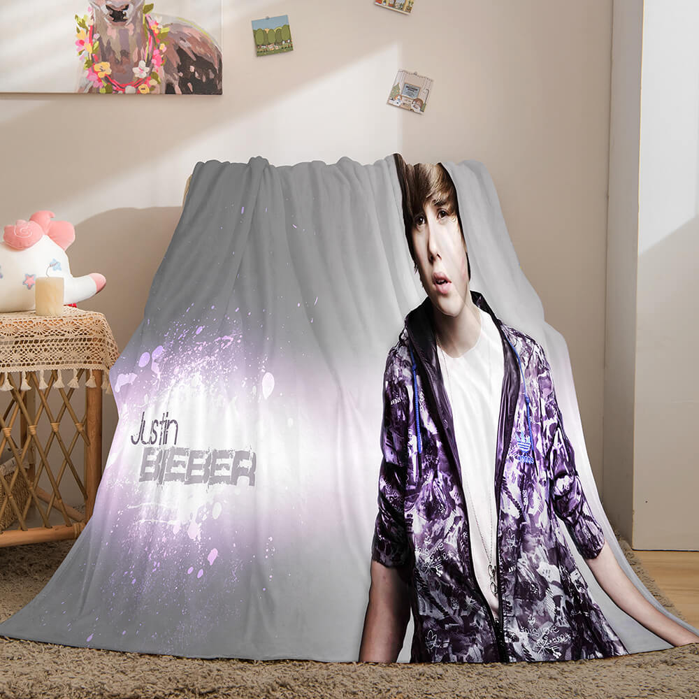 2024 NEW Singer Justin Bieber Flannel Fleece Throw Blanket