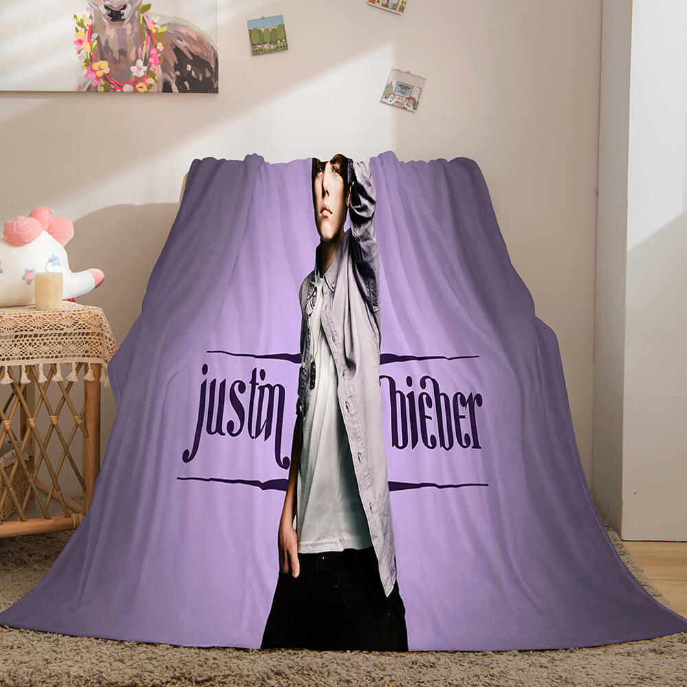 2025 NEW Super Star Justin Bieber Flannel Fleece Throw Blanket