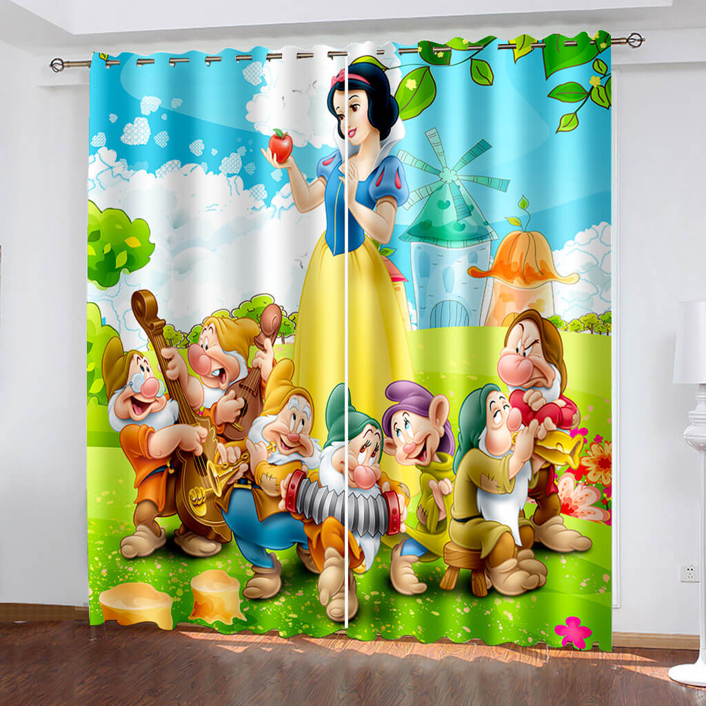 2024 NEW Snow White Curtains Cosplay Blackout Window Drapes