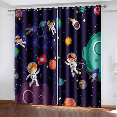 2024 NEW Space Astronaut Alien Curtains Blackout Cosplay Window Treatments Drapes