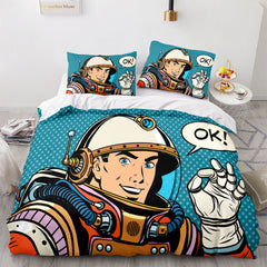 2024 NEW Space Astronaut Bedding Set Kids Quilt Cover Room Decoration
