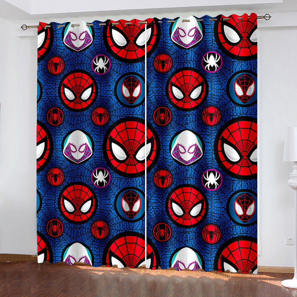 2024 NEW SpiderMan Miles Morales Gwen Curtains Blackout Window Drapes
