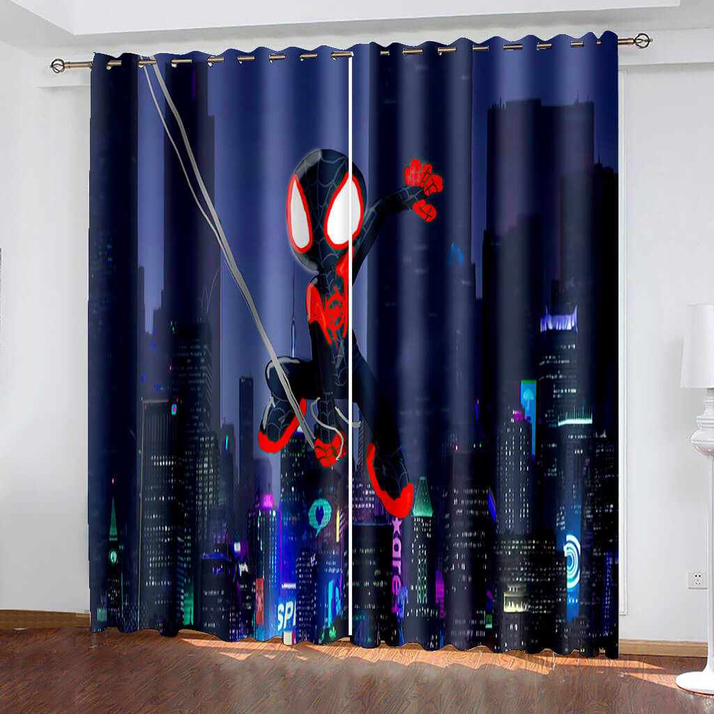 2024 NEW Spider-Man Miles Morales Curtains Blackout Window Drapes