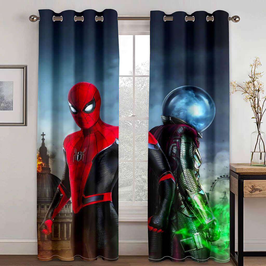 2024 NEW Spiderman Curtains Cosplay Blackout Window Treatments Drapes for Room Decor