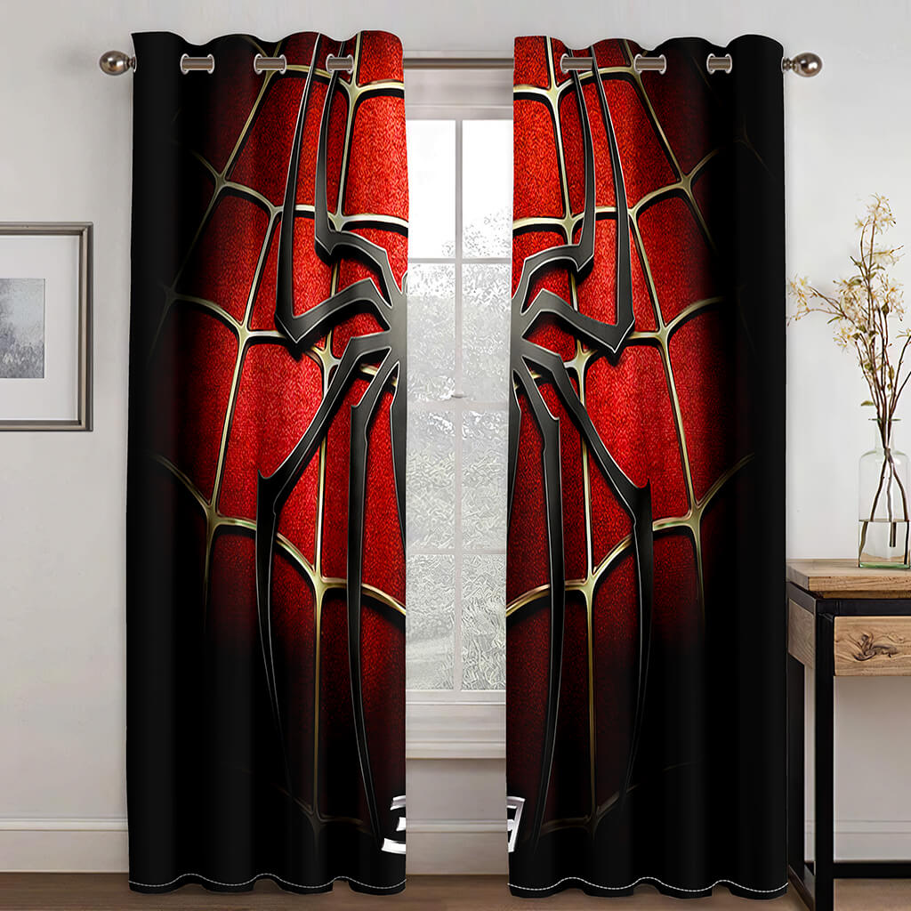 2024 NEW Spiderman Curtains Cosplay Blackout Window Treatments Drapes for Room Decor