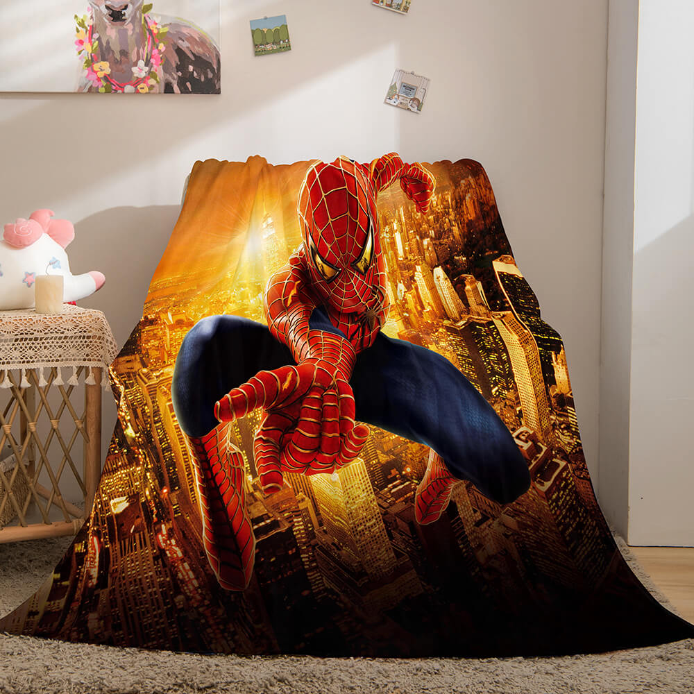 2024 NEW Spiderman Flannel Fleece Throw Cosplay Blanket Shawl Wrap Nap Quilt