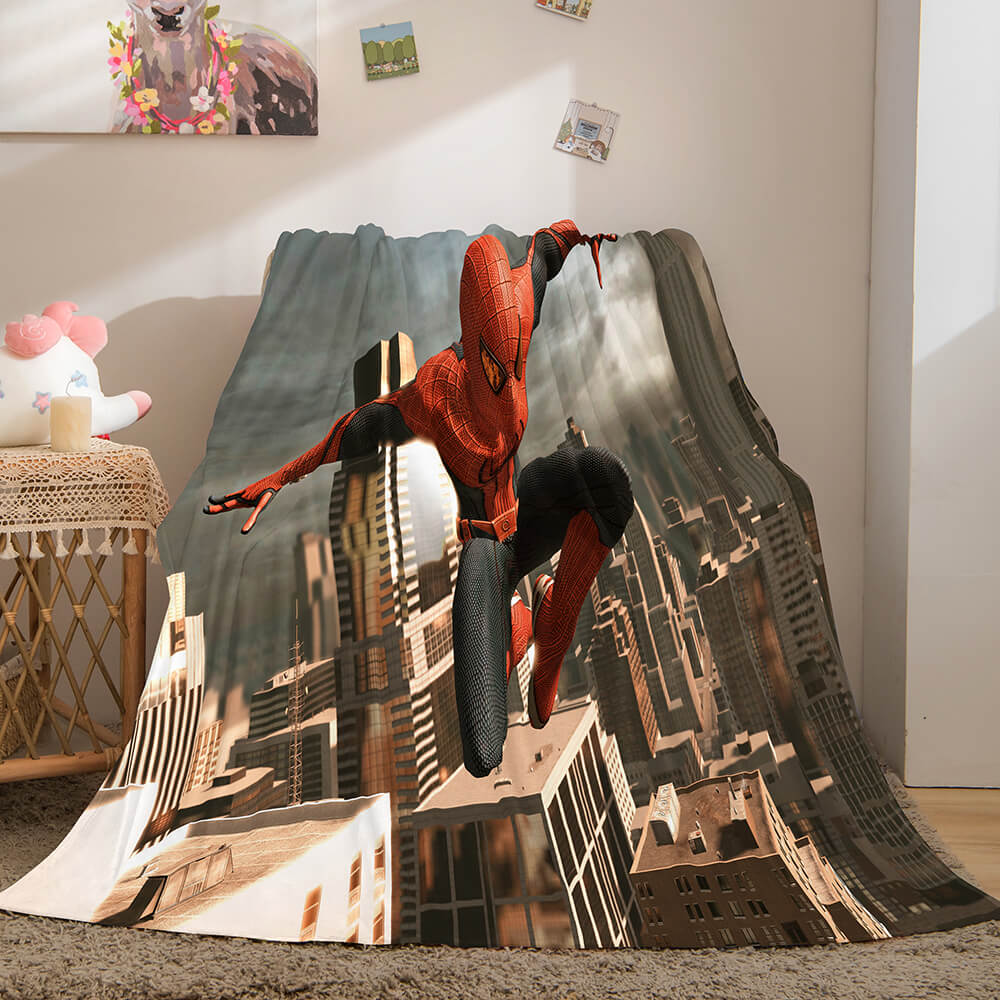 2024 NEW Spiderman Flannel Fleece Throw Cosplay Blanket Shawl Wrap Nap Quilt