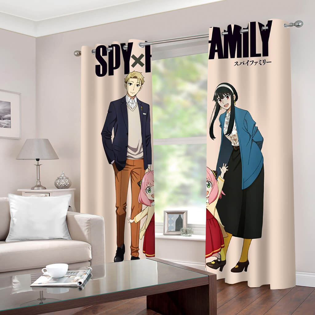 2024 NEW Spy x Family Curtains 2 Panels Blackout Window Drapes for Room Decoration