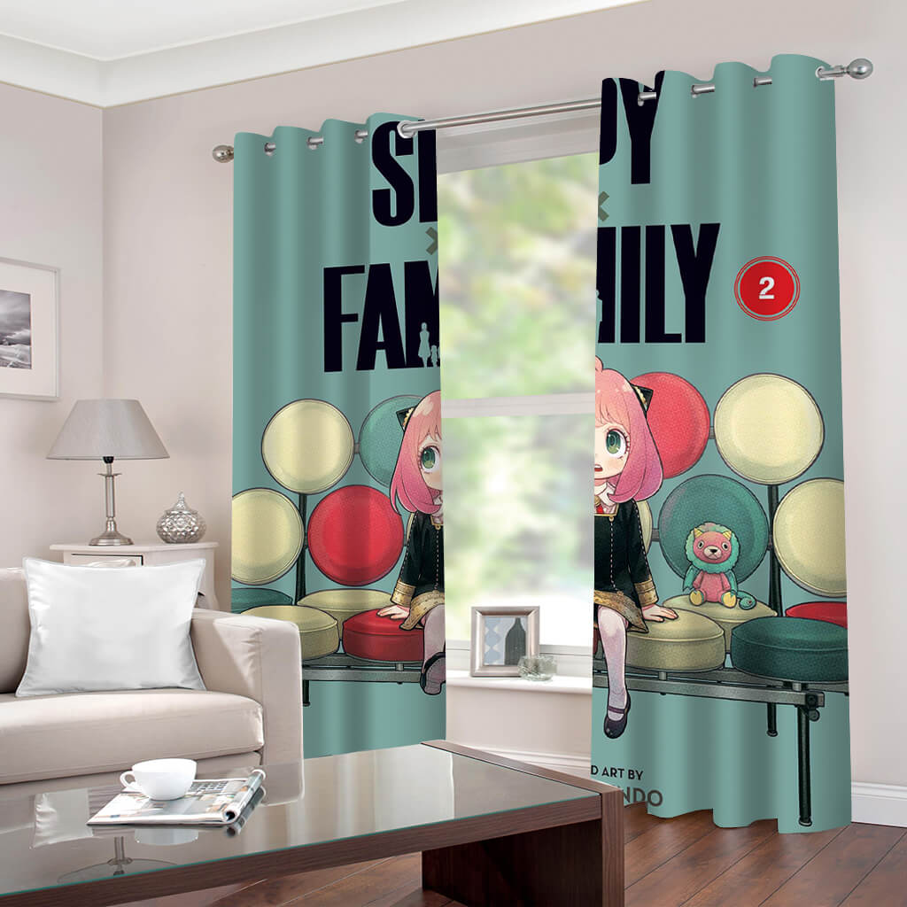 2024 NEW Spy x Family Curtains 2 Panels Blackout Window Drapes for Room Decoration