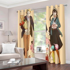 2024 NEW Spy x Family Curtains 2 Panels Blackout Window Drapes for Room Decoration