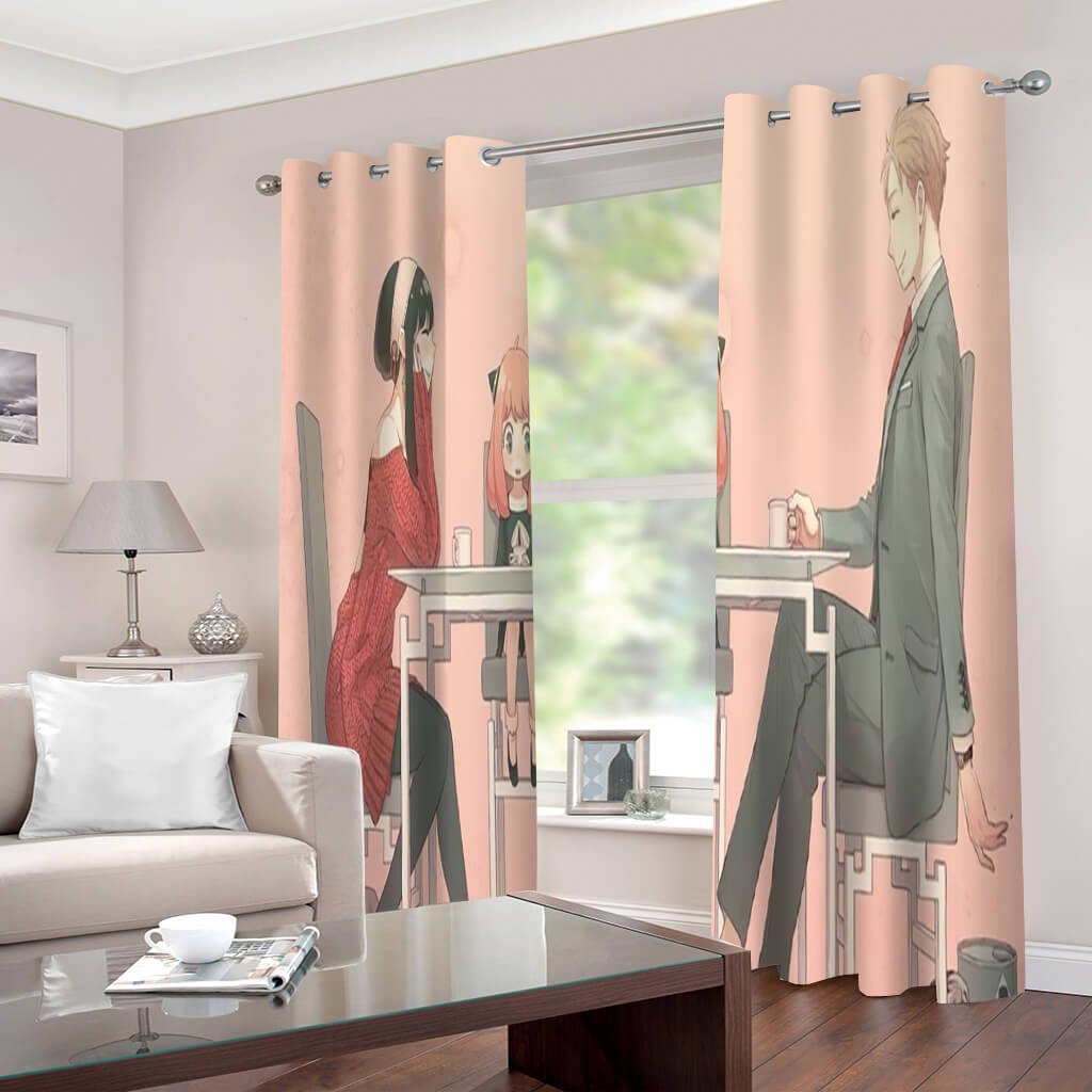 2024 NEW Spy x Family Curtains 2 Panels Blackout Window Drapes for Room Decoration