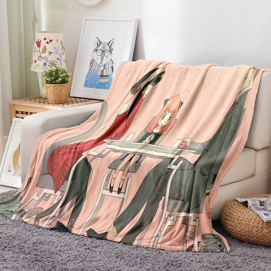 2024 NEW Spy x Family Flannel Fleece Blanket Throw Blanket for Room Decoration