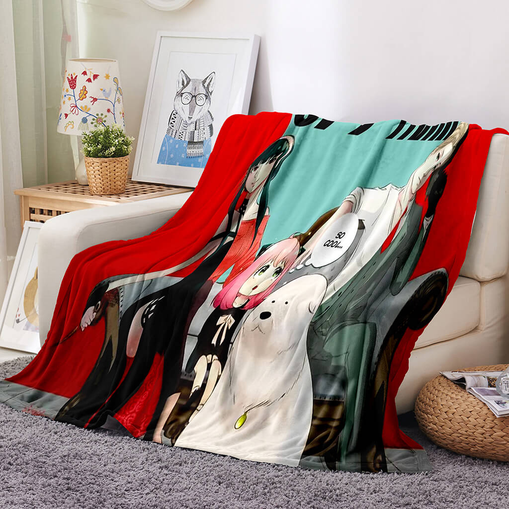 2025 NEW Spy x Family Flannel Fleece Blanket Throw Cosplay Blanket Decoration
