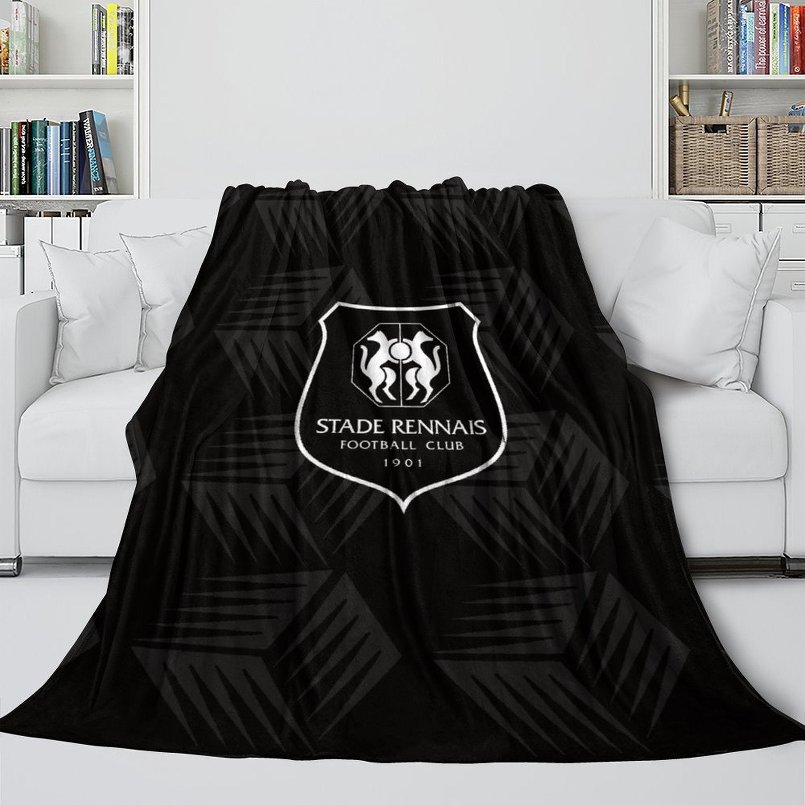 2024 NEW Stade Rennais Football Club Blanket Flannel Throw Room Decoration