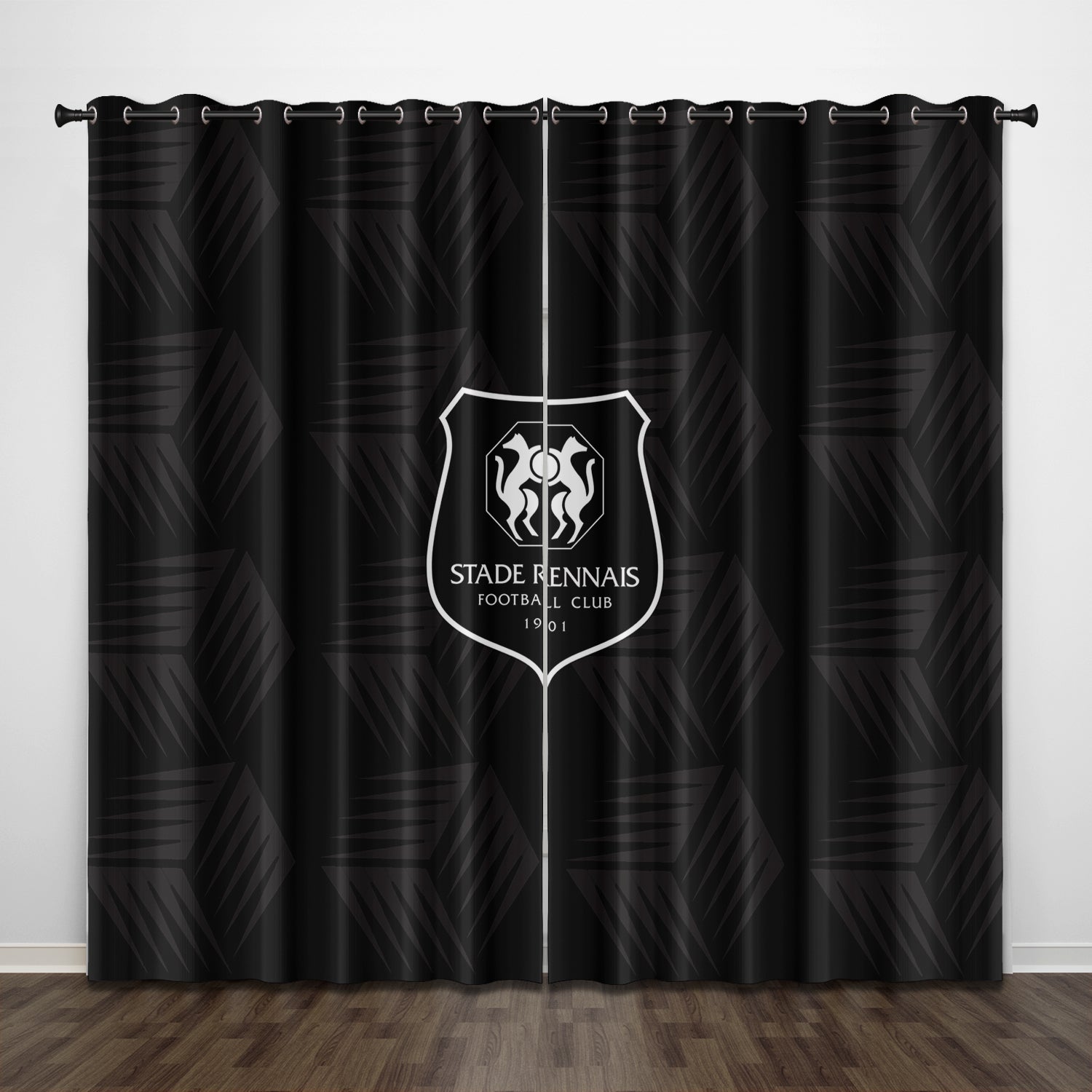 2024 NEW Stade Rennais Football Club Curtains Pattern Blackout Window Drapes