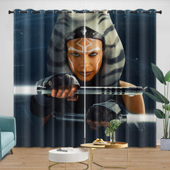 2024 NEW Star Wars Ahsoka Curtains Pattern Blackout Window Drapes