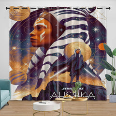 2024 NEW Star Wars Ahsoka Curtains Pattern Blackout Window Drapes