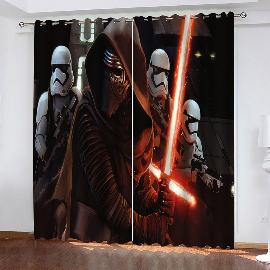 2024 NEW Star Wars Curtains Pattern Blackout Window Drapes