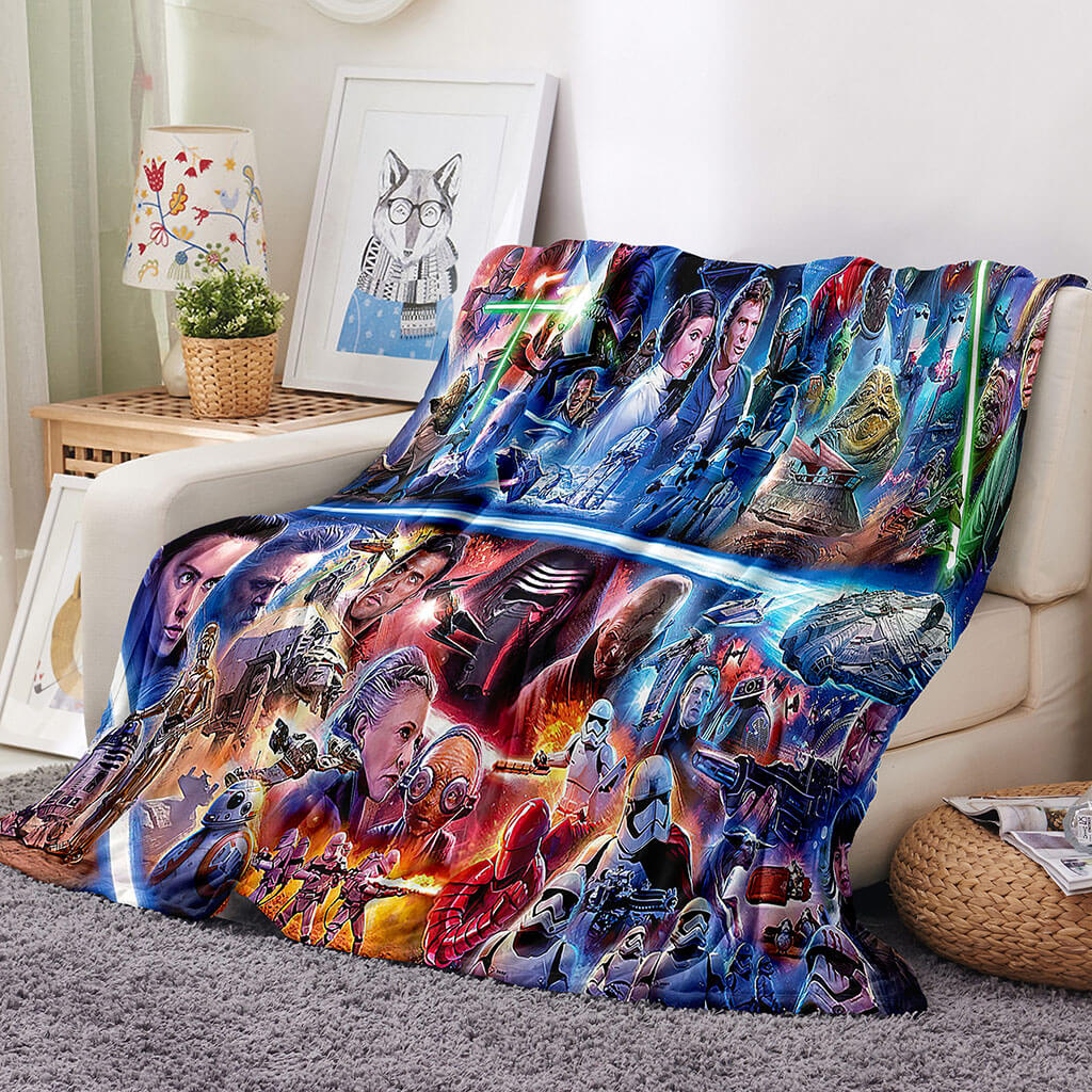 2024 NEW Star Wars Pattern Blanket Flannel Throw Room Decoration